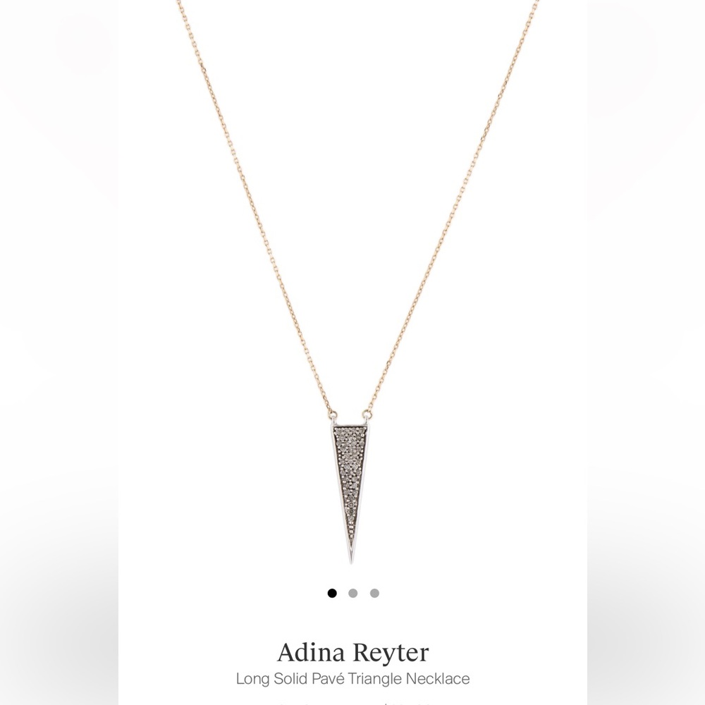 Adina Reyter long solid pave triangle necklace.